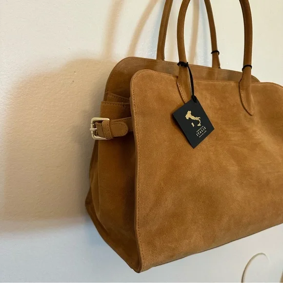 Claudia Firenze Tan Suede Row Handbag - Picture 4 of 7